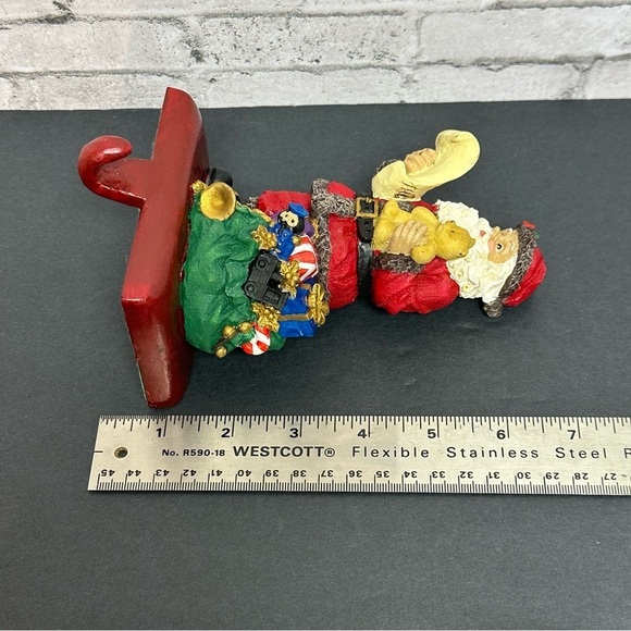 SANTA CLAUSE Stocking Holder 7 Inches Tall Christmas Holiday - Picture 15 of 16